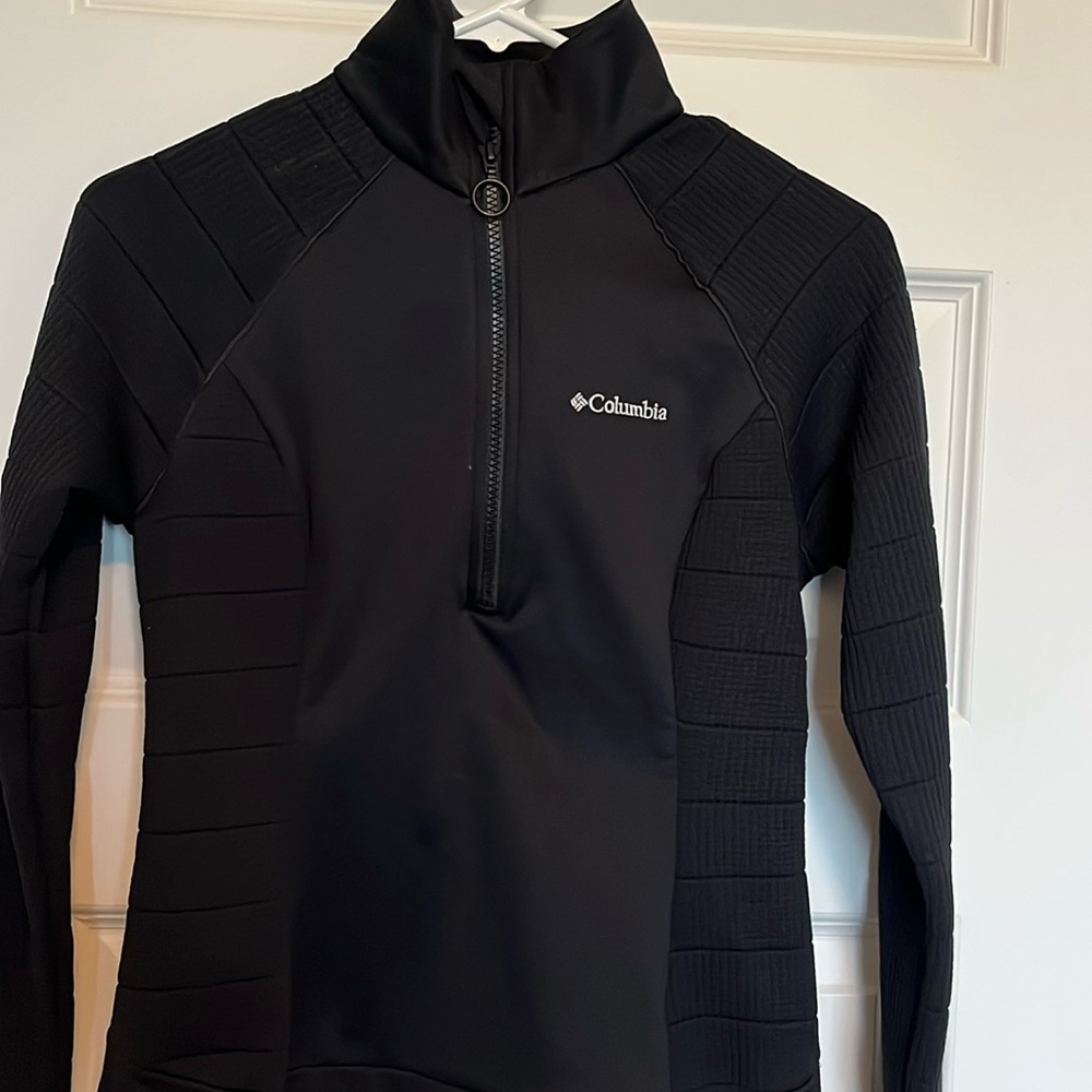 Columbia Black Roffe Ridge Pullover Ribbed 1/2 Zip Sweater, Women's XS